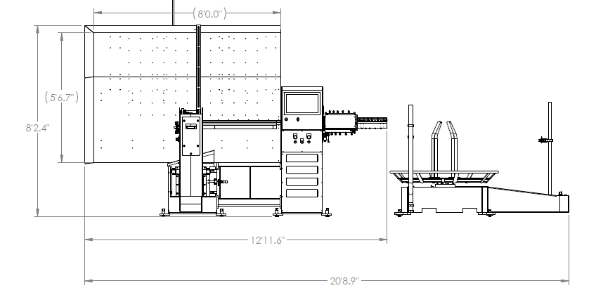 i6-2d cnc wire bending machine measurements